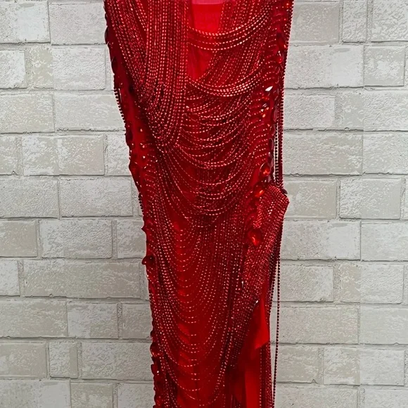 Dazzling Scarlet Mini Dress - Picture 6 of 7